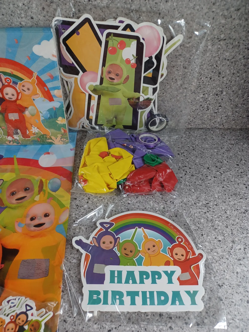 Teletubbies Birthday Party Supplies Set Balloons Cake Toppers Banner Plates Cups